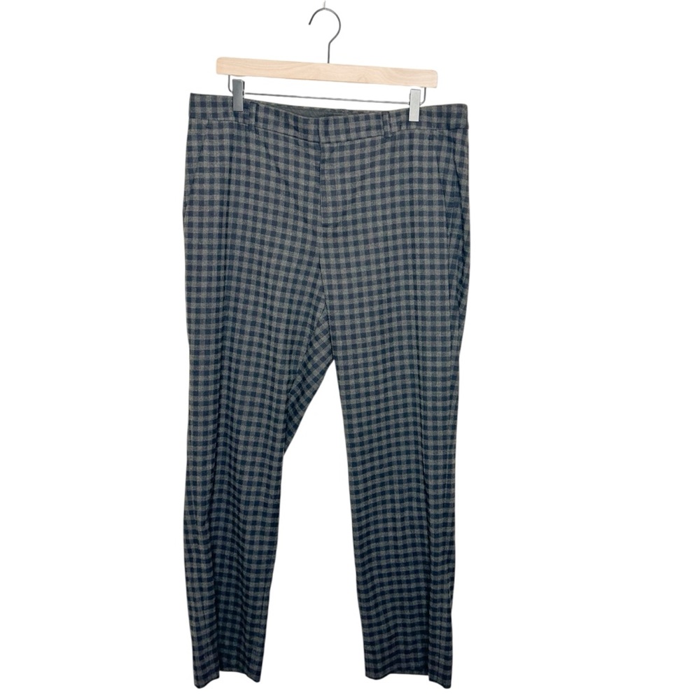 Banana Republic Womens Business Casual Ryan Fit Trouser Pants Grey Plaid Pant 14